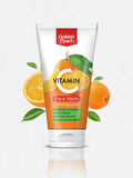 Tube of Golden Pearl Vitamin Face Wash with orange and leaf graphics on a white background