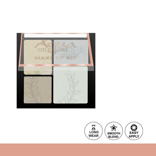 Makeup kit with 'Aqua' branding on a white background