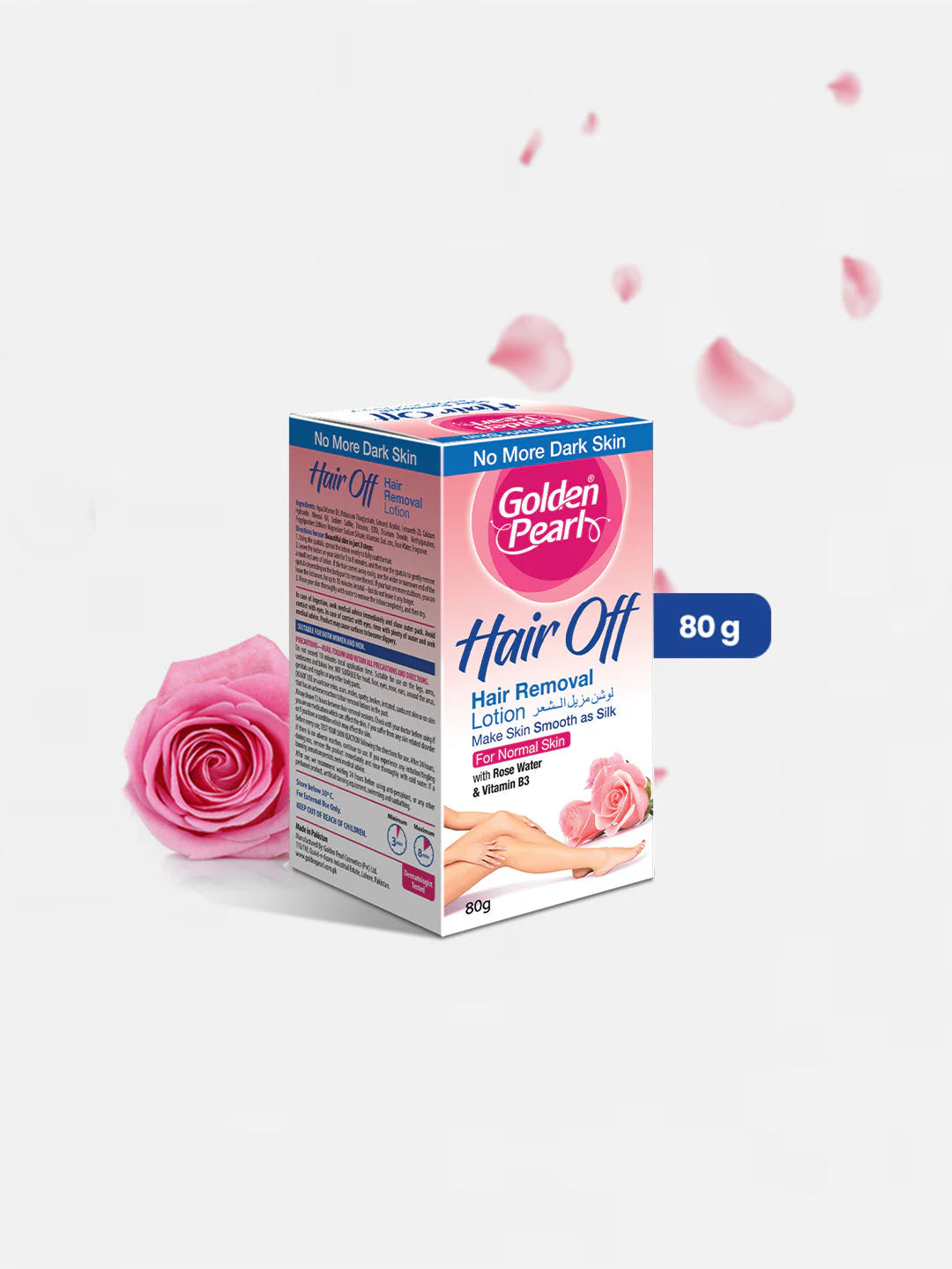 Golden Pearl Hair Off Hair Removal Lotion With Rose Water & Vitamin B3, For Normal Skin
