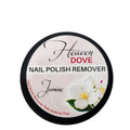 Heaven Dove nail polish remover container with a jasmine flower on a white background