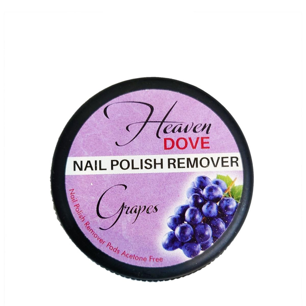 Heaven Dove Grapes nail polish remover container on a white background