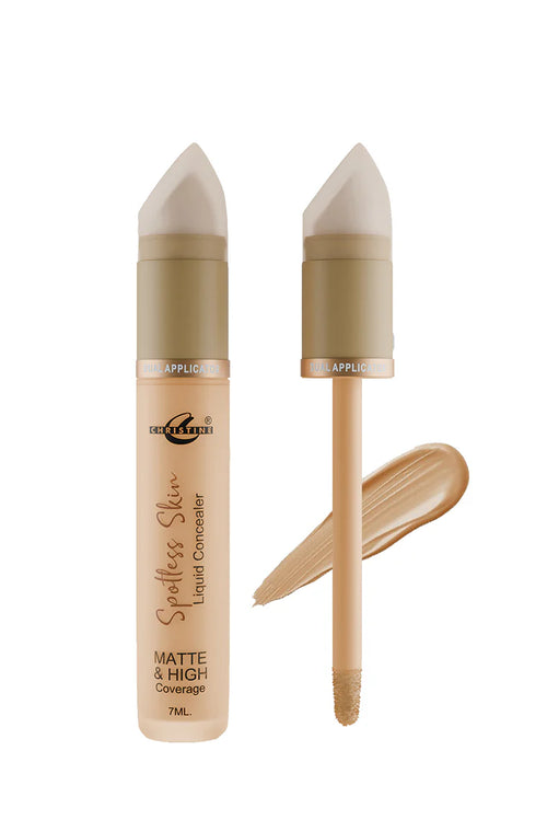 Two concealer sticks with applicators on a white background