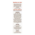 Product label for hair tonic with ingredients, usage instructions, and warnings.