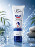 Tube of Kalaj Acne Free Face Wash with water droplets and stones in the background