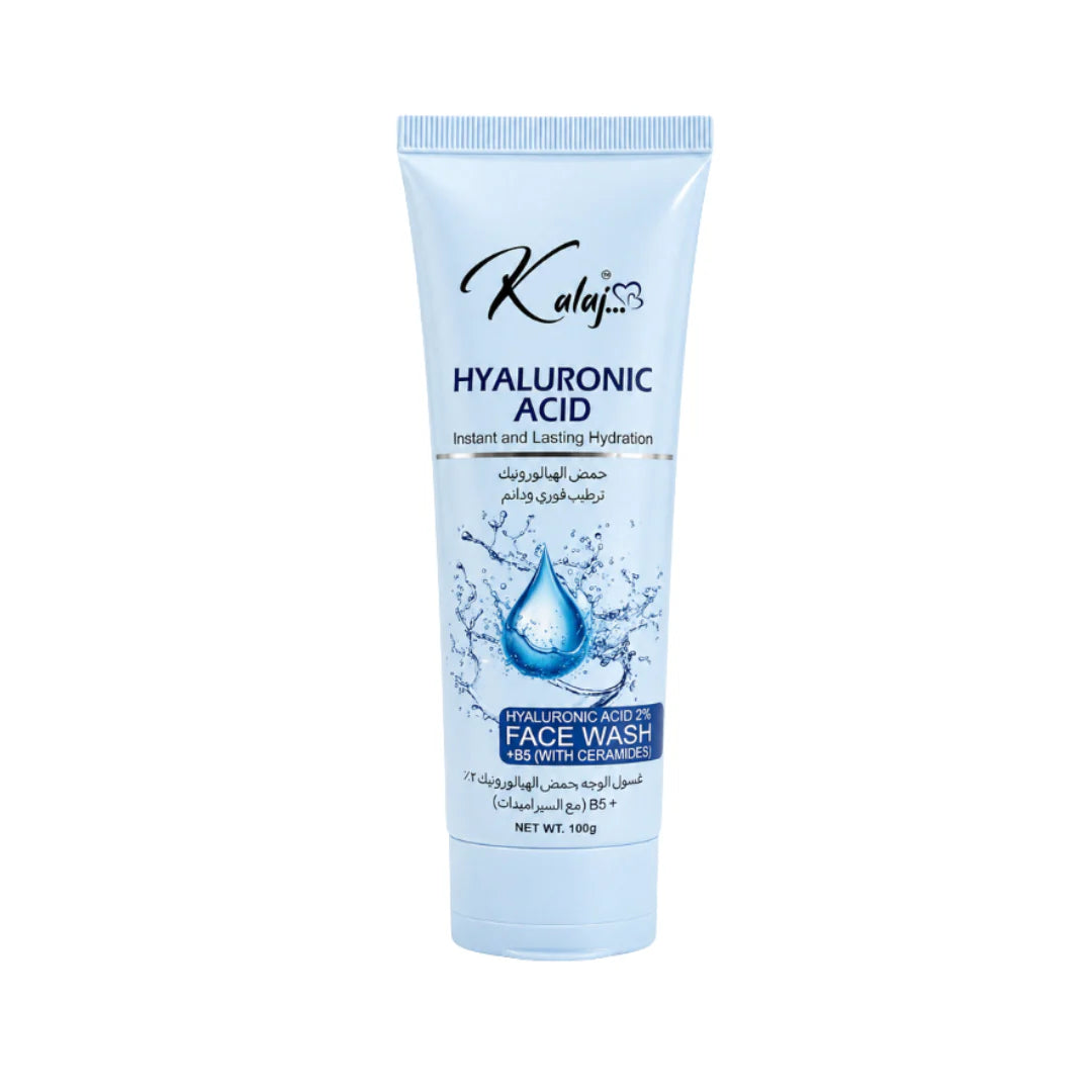 Tube of Kalaj Hyaluronic Acid Face Wash on a white background