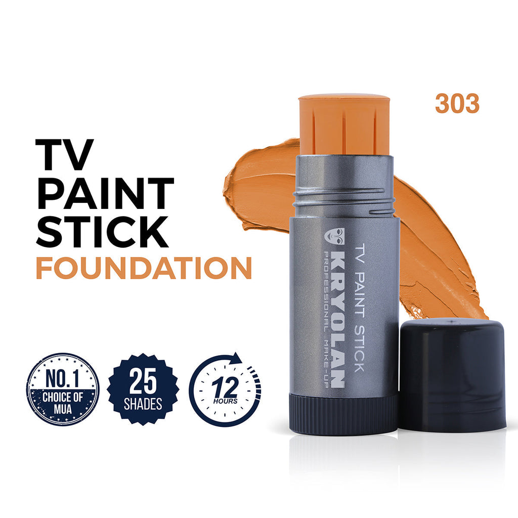 Kryolan TV Paint Stick Foundation with swatch on white background