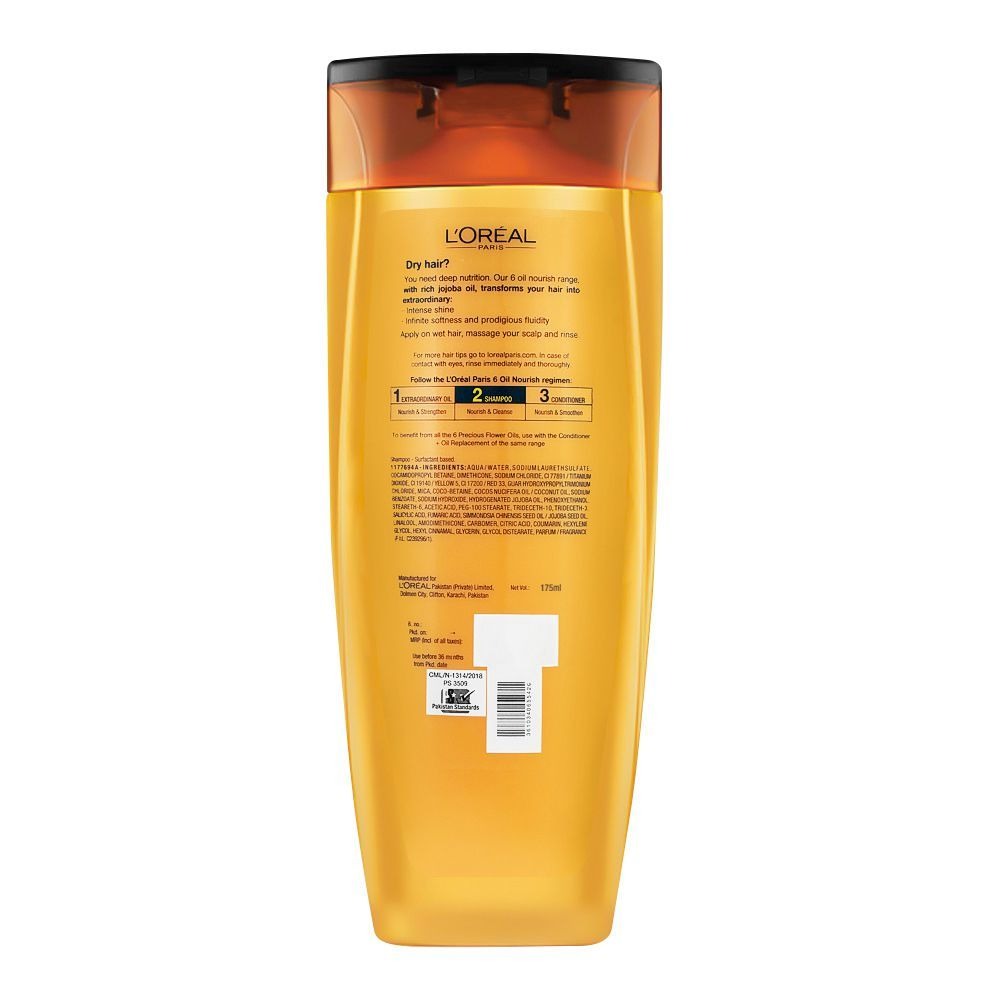 L'Oreal shampoo bottle with label on a white background
