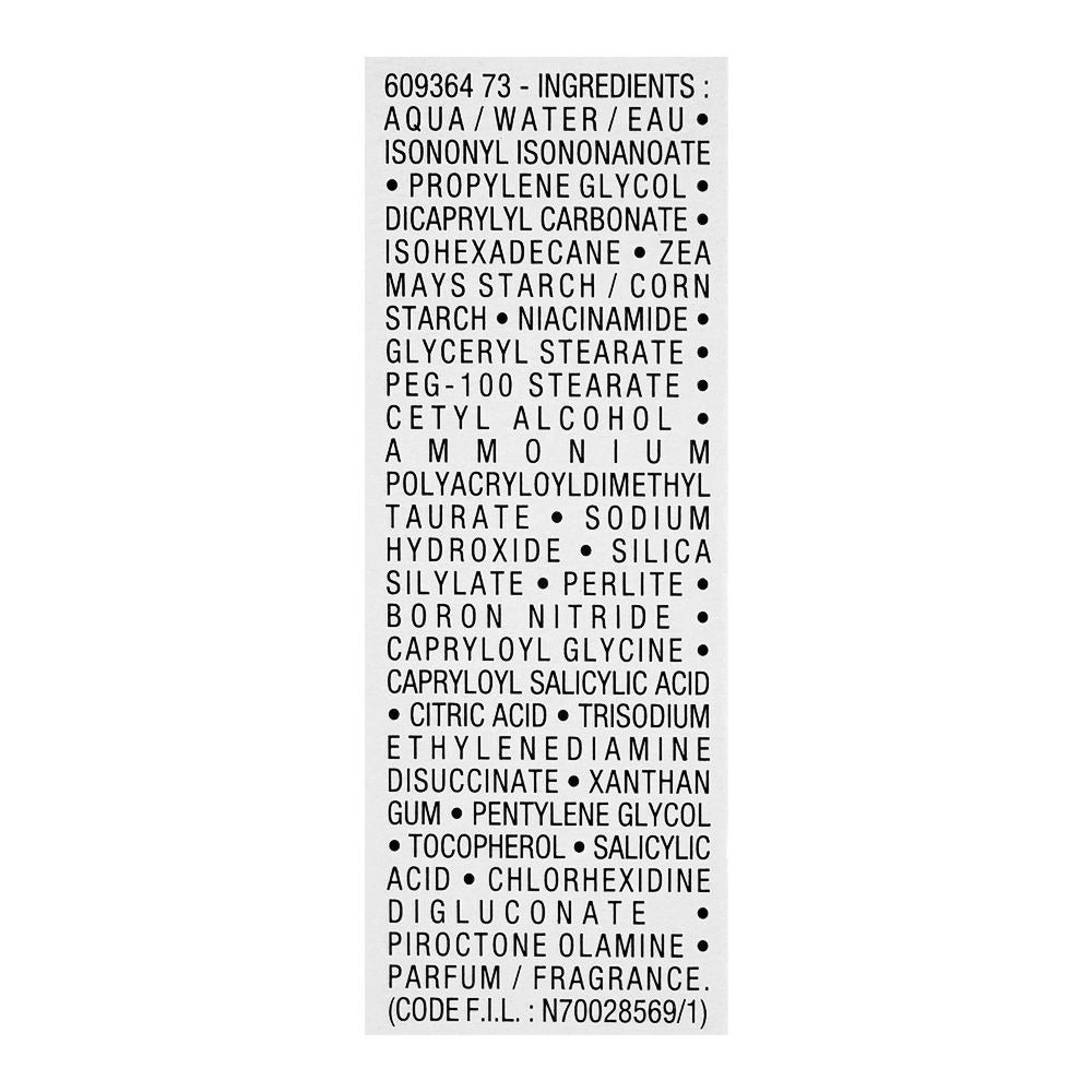 List of ingredients on a white background