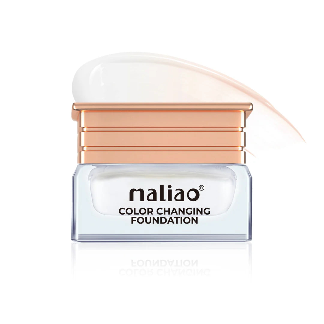 Jar of maliao color-changing foundation with a white background