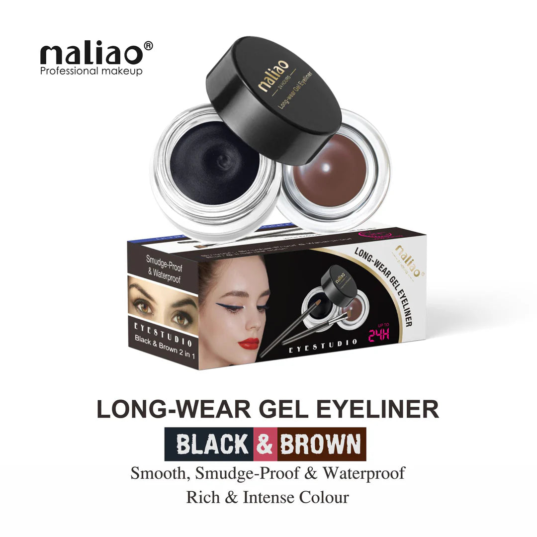 Maliao Professional Long Wear Black And Brown Gel Eyeliner