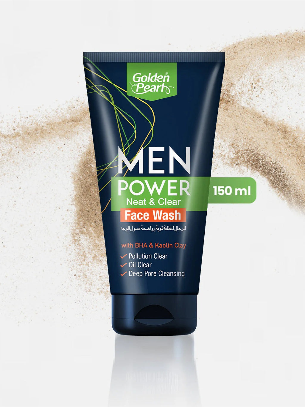 Tube of Golden Pearl Men Power Neat & Clear Face Wash on a white background