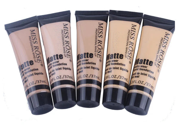 Five tubes of Miss Rose - Full Coverage Matte Foundation