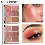 MISS ROSE makeup palette with close-up applications on face