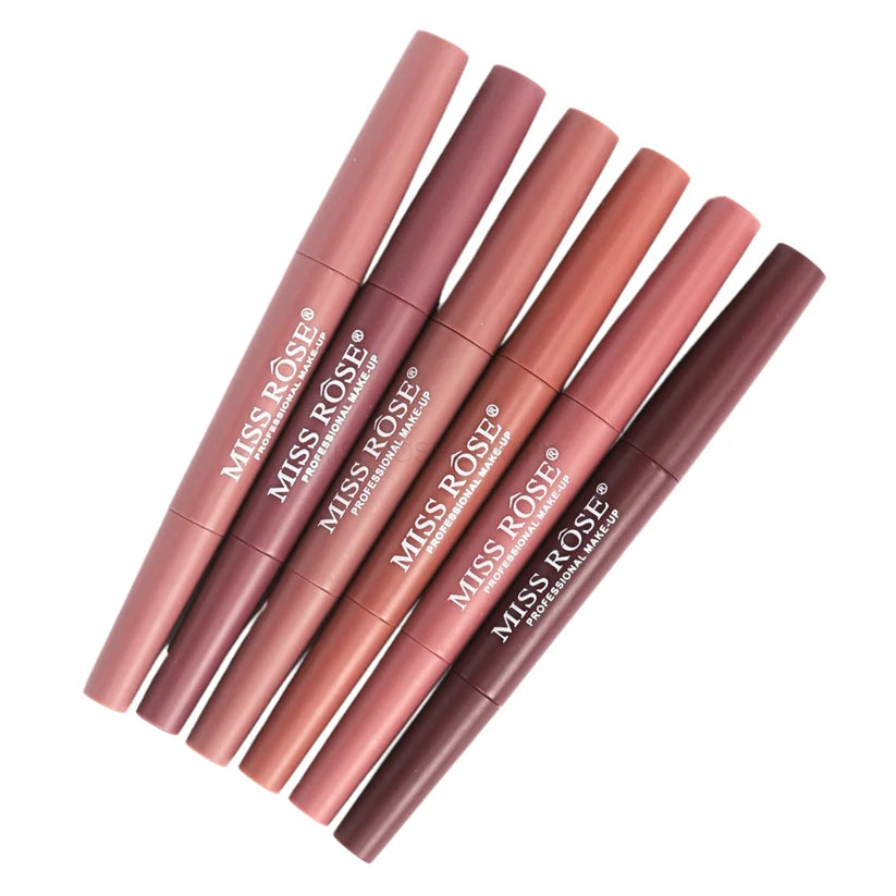 Miss rose 2 In 1 Lip Liner + Lipstick(Pack of 6) Nude