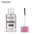 Miss Rose glitter glue bottle with applicator on a white background