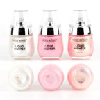 Three bottles of Miss Rose Liquid Highlighter on a white background