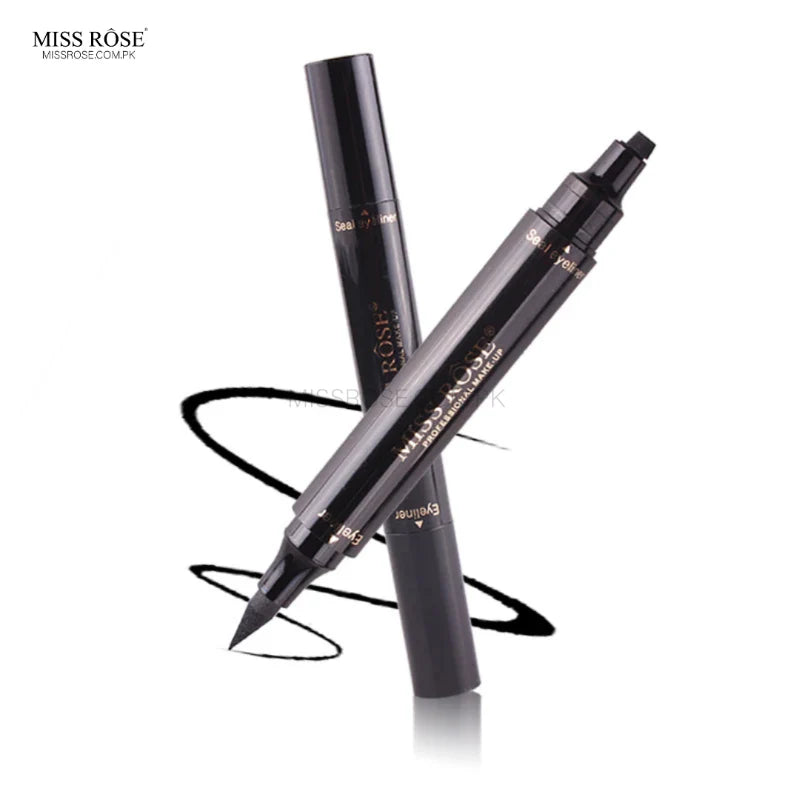 Two black Miss Rose Magic Eyeliner with 'MISS ROSE' branding on a white background