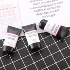 Three tubes of Miss Rose photo finish foundation primer on a checkered surface with text in the background.