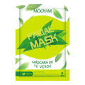Mooyam facial mask packaging with green leaves and text on a white background