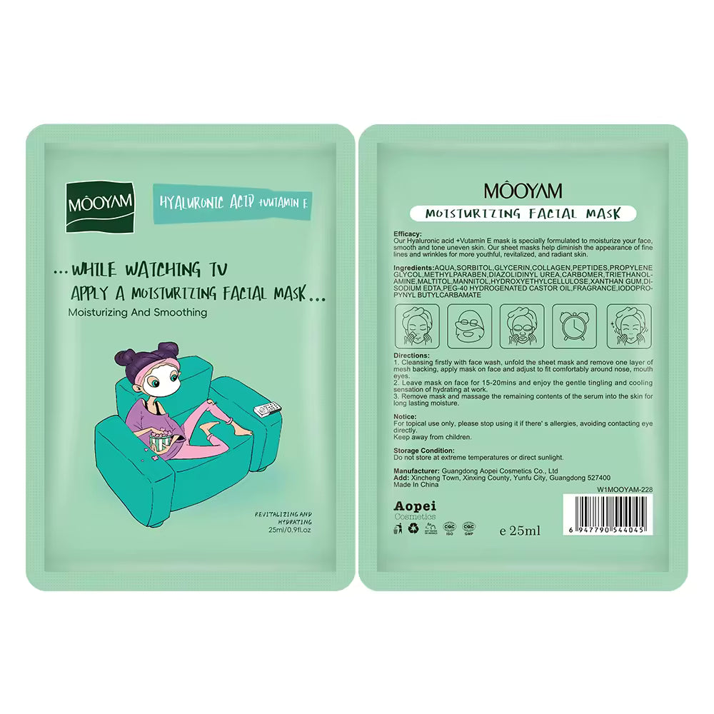 Mooyam Hyaluronic Acid & Vitamin E Moisturizing and Smoothing Facial Mask