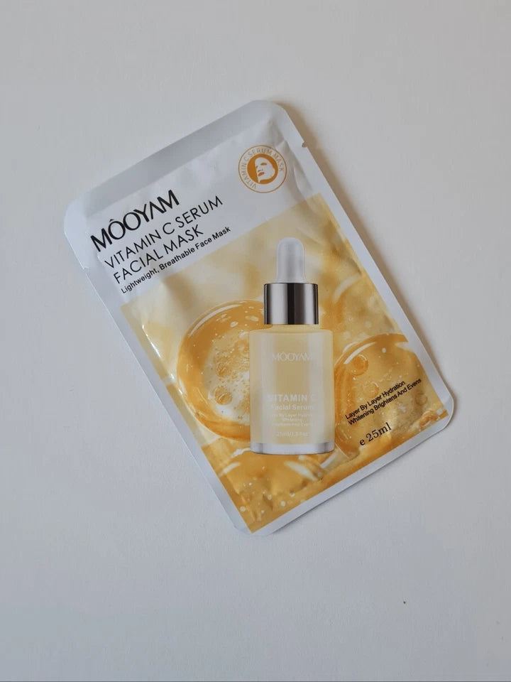 Mooyam Vitamin C Serum facial mask packaging on a white background