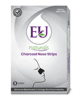 Box of EU Naturals Charcoal Nose Strips on a white background