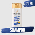 Pantene shampoo bottle with 75 ML label on a light gray background