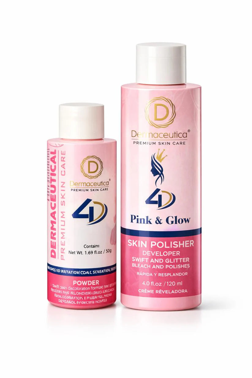 Two bottles of DermaCeutical 4D skincare products on a white background