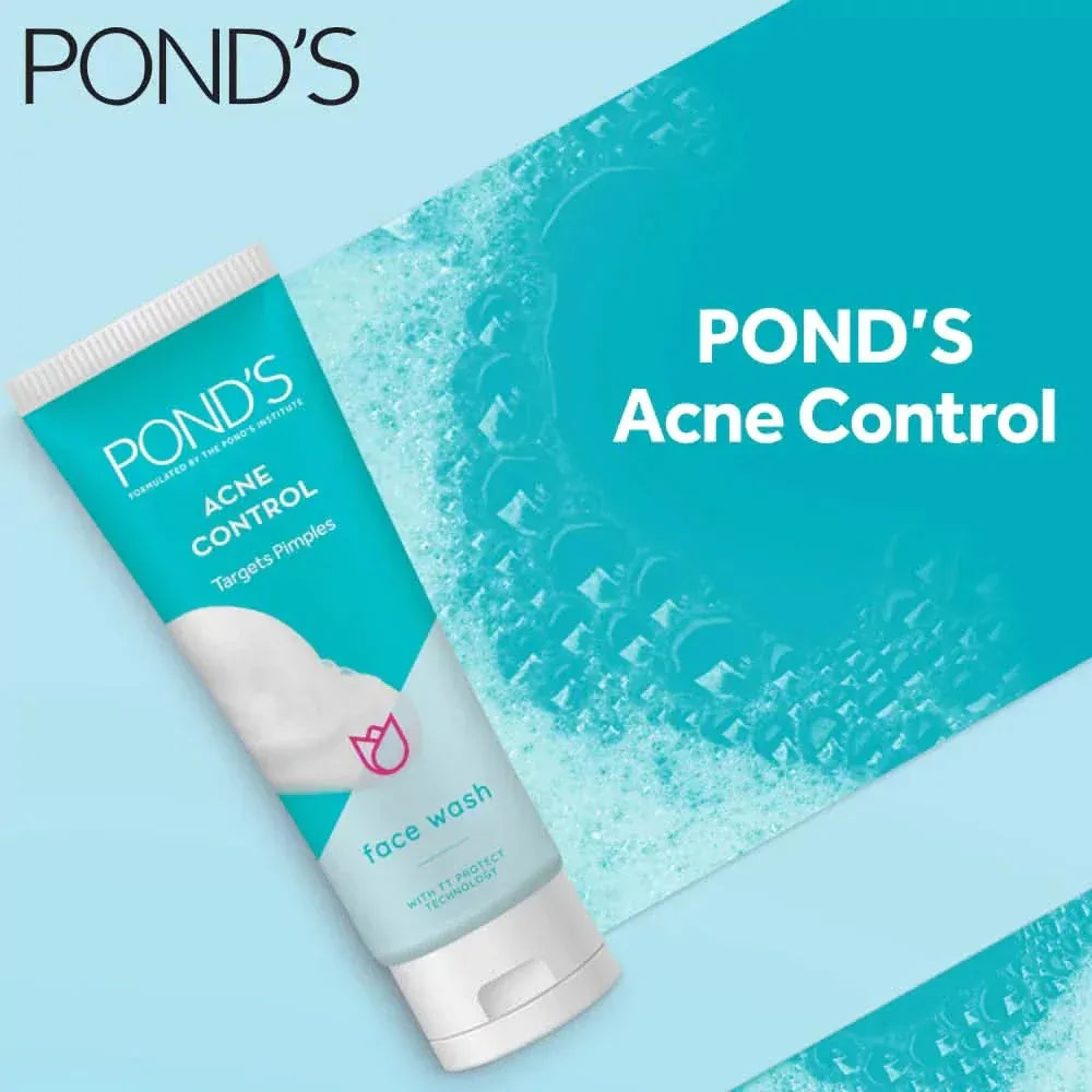 POND'S Acne Control face wash tube on a blue background