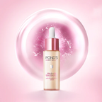 Ponds skincare serum bottle on a pink background