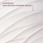 Luxurious non-drying foaming cream with text on a white background