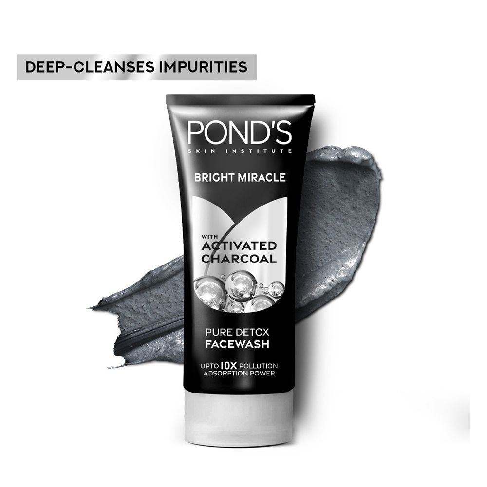 Pond's Bright Miracle Pure Detox Facewash with Activated Charcoal on a white background