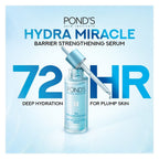 Pond's Hydra Miracle serum bottle with dropper on a light blue background