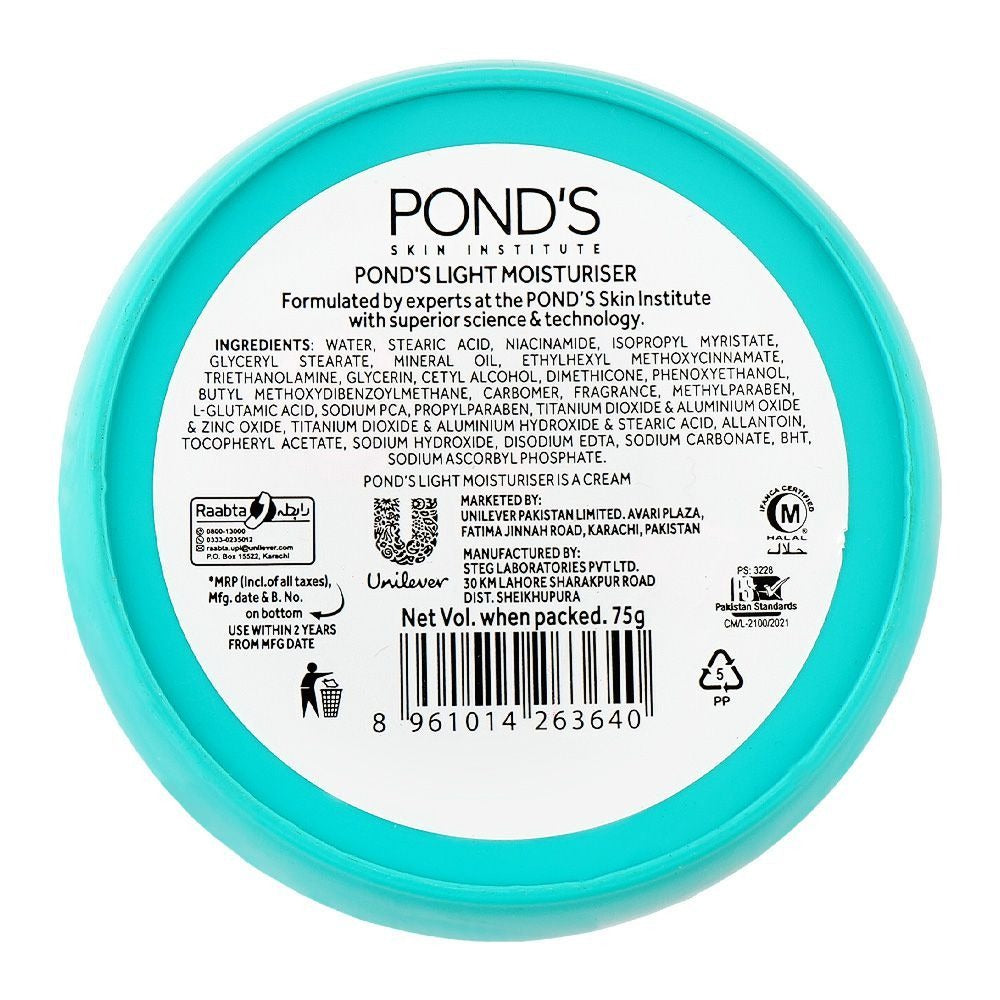 Pond's Hydra Miracle Ceramide Pro Light Moisturiser Cream, Niacinamide, Stearic Acid, For All Types Of Skin, 75g