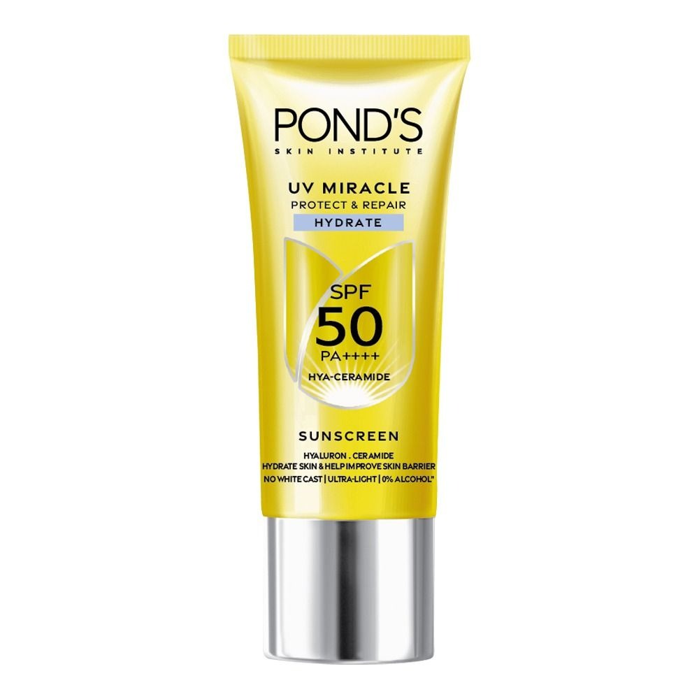 Pond's UV Miracle sunscreen SPF 50 on a white background