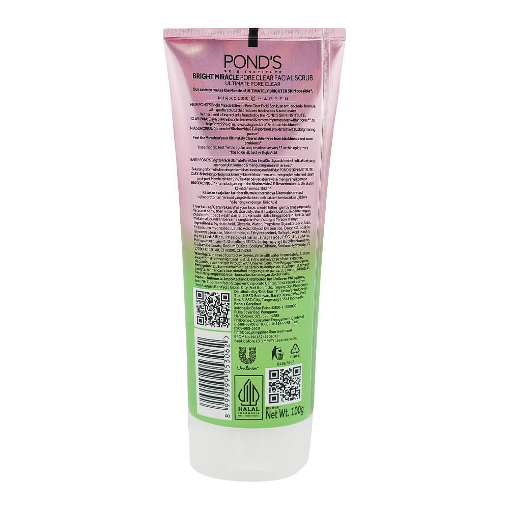 Ponds Bright Miracle Facial Scrub Clay-BHA - 100g
