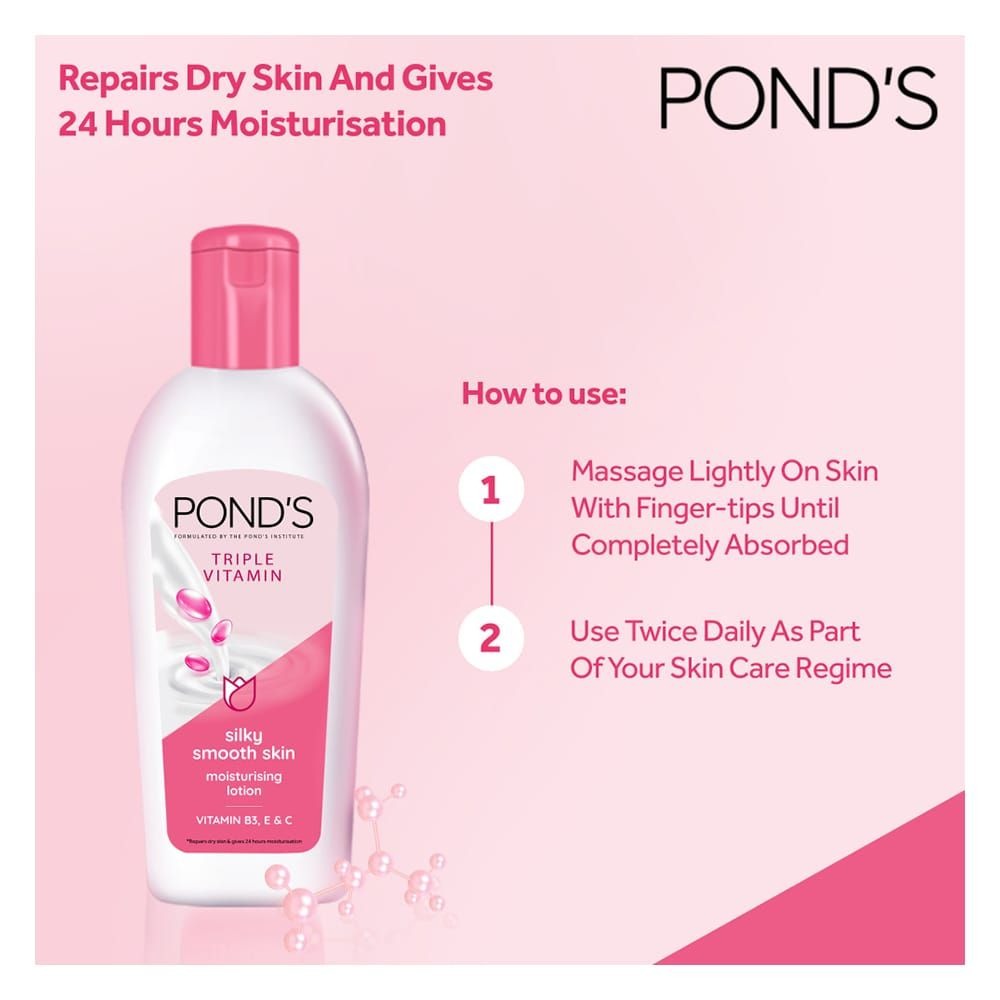 Ponds Triple Vitamin Silky Smooth Skin Lotion 200ml
