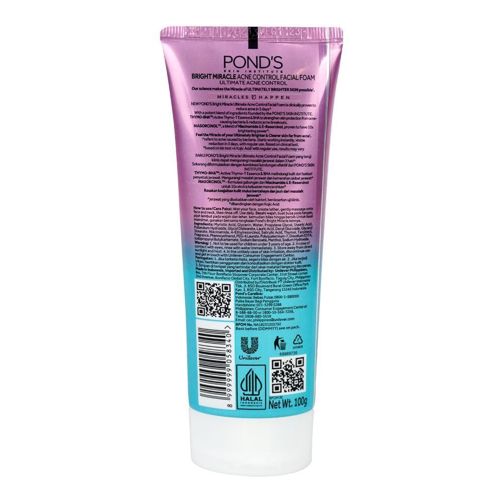 Ponds Ultimate Acne Control THYMO-BHA Facial Foam - 100g