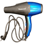 Remington hair dryer with blue and black design on a white background