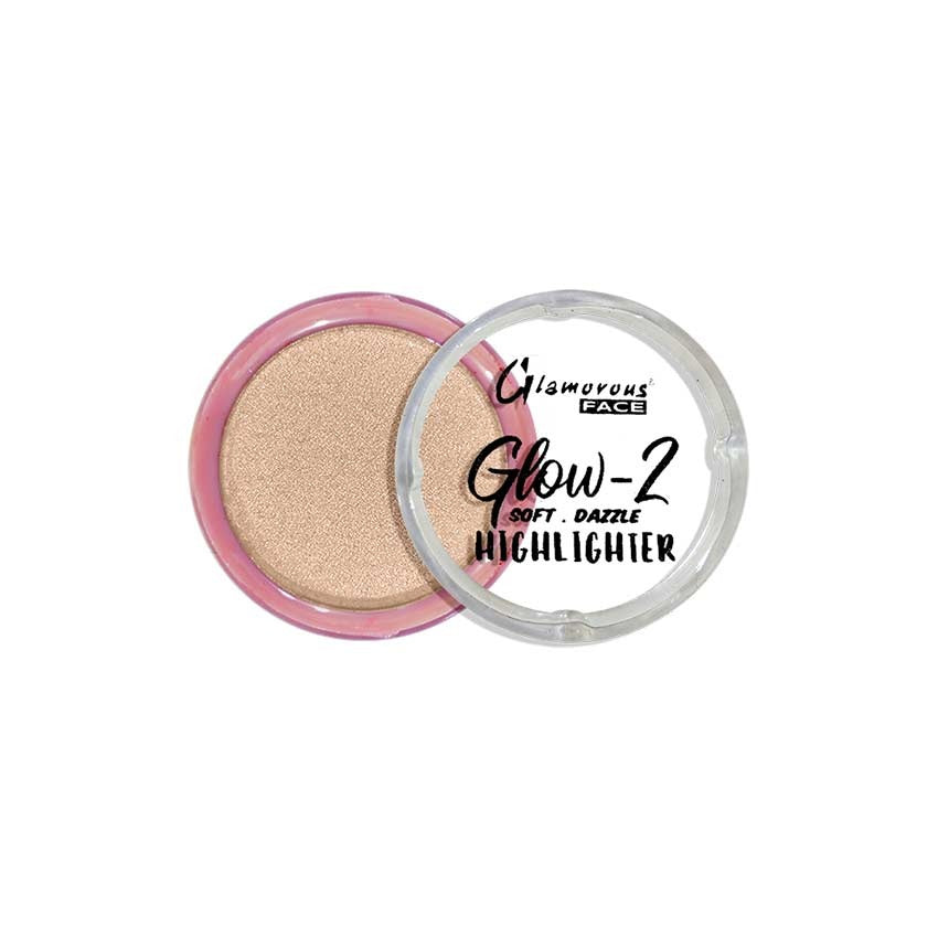 Glamorous Face Glow-2 highlighter with pink case on a white background