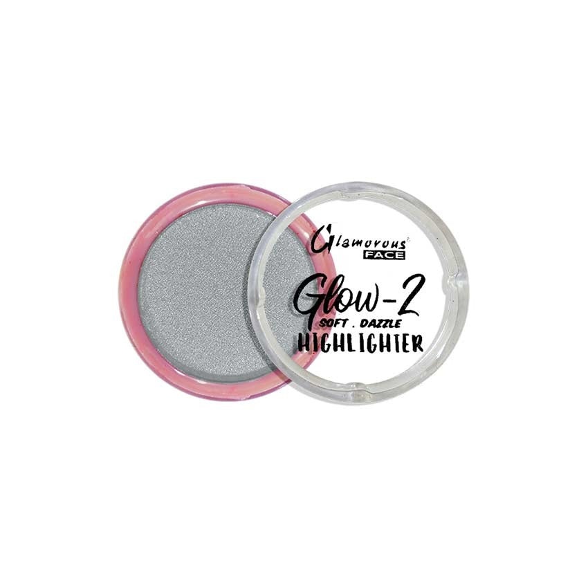 Glamorous Face Glow-2 highlighter with pink lid on a white background