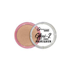 Glamorous Face Glow-2 highlighter with pink and clear lids on a white background