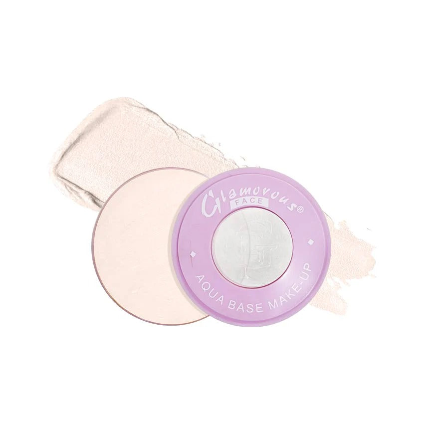 Makeup product with a purple cap labeled 'Glamorous' on a white background