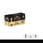 Box of Spa Line silver foil sheet packaging on a white background