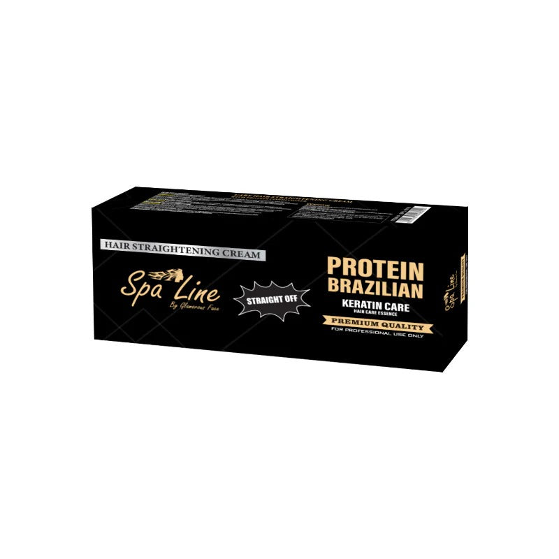 Box of Protein Brazilian Keratin Care hair straightening cream on a white background