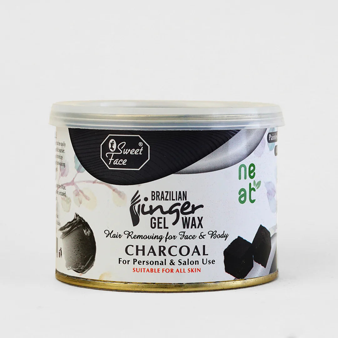 Can of Brazilian Finger Gel Wax with charcoal flavor on a white background