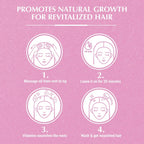 Instructions for hair care product on a pink background