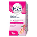 Veet Silky Fresh hair removal lotion packaging on a white background