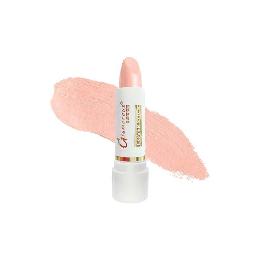 Lip balm with pink shade on a white background