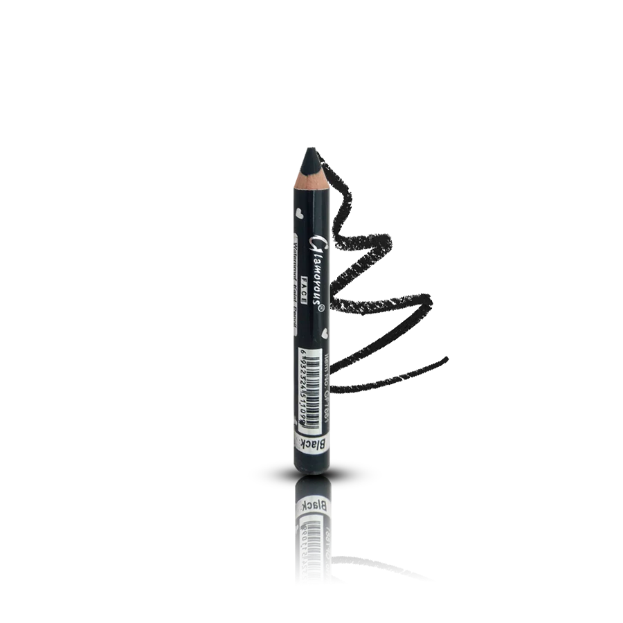 Black eyeliner pencil with a white background